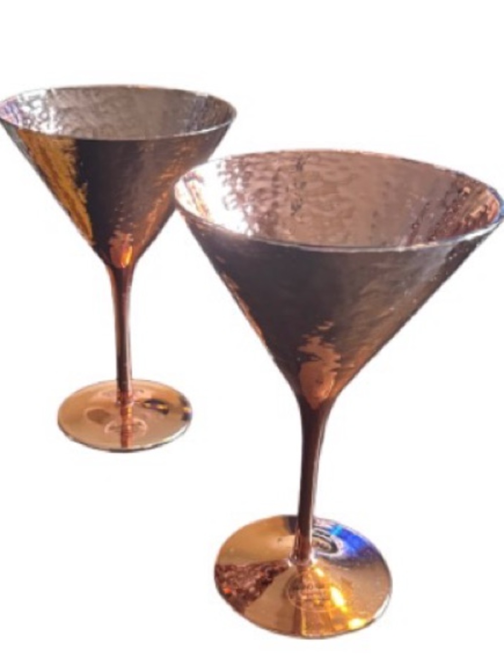 Tommy Bahama hammered copper  look  Rose Gold Martini Glasses - Set of 2